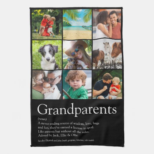 9 Foto Collage Großeltern Definition Geschirrtuch (Vertikal)