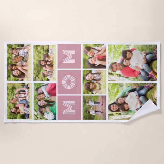 9 Foto Collage Mama Muttertag Strandtuch (Vorderseite)