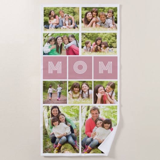 9 Foto Collage Mama Muttertag Strandtuch (Vorderseite)