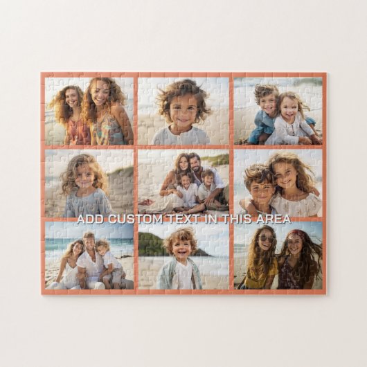 9 Foto-Collage Minimalist - Optionaler Textüberzug Puzzle (Horizontal)