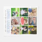 9 Foto Collage mit Ihren Enkelkindern Namen | Weiß Fleecedecke (Vorderseite (Horizontal))