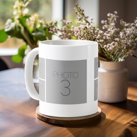 9-Foto-Collage mit optionaler Hintergrundfarbe Kaffeetasse