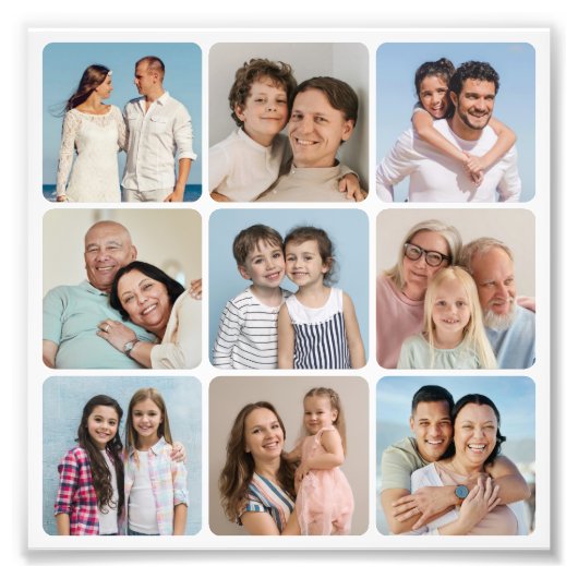 9 Foto Collage Rounded Corners Foto Erweiterung (Vorne)