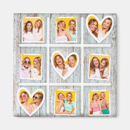 9 Foto Collage Rustic Wood Hört die besten Freunde Magnet