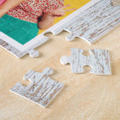 9 Foto-Collage Rustikale Holzherzen Beste Freundin Puzzle (Seite)