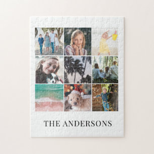 9 Foto Collage White Jigsaw Puzzle