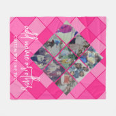 9 Foto Diamond Pattern - Hot Pink Girl Fleecedecke (Vorderseite (Horizontal))