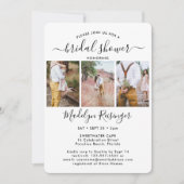 9 Foto Elegant Modernes Kalligraphie Brautparty Einladung (Vorderseite)