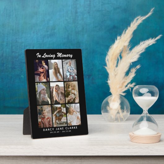 9 Foto Grid 'In Love Memory' Memorial Fotoplatte (Seite)