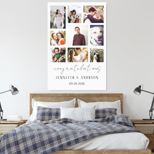 9 Foto Großes Geschenk für Braut und Bräutigam Leinwanddruck (Insitu (Schlafzimmer))