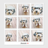 9 Foto Instagram Collage - 9 separate Aufkleber (Blatt)