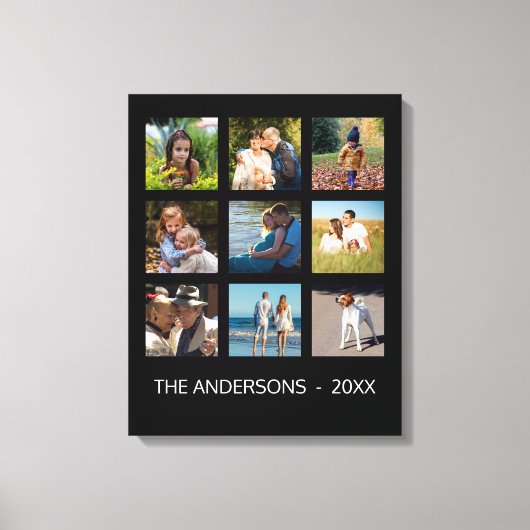 9 Foto Instagram Collage Gothic Black Leinwanddruck (Vorderseite)