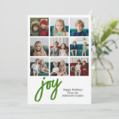 9 Foto Joy Frohe Weihnachten Grüne Wasserfarbe (Stehend Vorderseite)