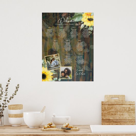 9 FOTO mit rustikalen Holzliegestühlen Poster (Küche)