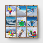 9-Foto-Raster-Collage rustikales Holz Fotoplatte (Vorderseite)