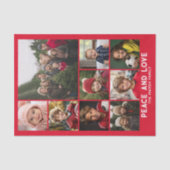 9 Foto Retro Weihnachten Roter Frieden und Liebe Seidenpapier (Vorderseite)