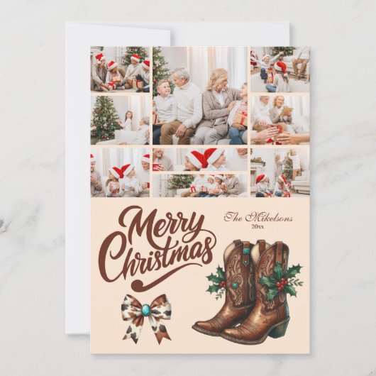 9 Foto Western Bow & Boots Weihnachten (Vorderseite)