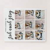 9 FotoCollage Best Year yet Black Calligraphy Puzzle (Horizontal)