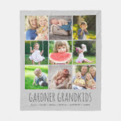9 FotoCollage mit benutzerdefinierten Grandkids-Na Fleecedecke (Vorderseite)