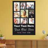 9 FotoCollage mit Skripttext Schwarz-weiß Leinwanddruck (Insitu (Wohnzimmer))