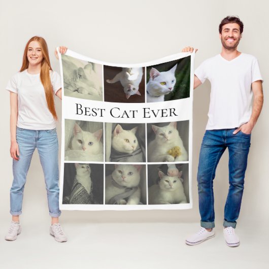 9 FotoCollage Personalisiert Beste Katze je Fleecedecke (Beispiel)