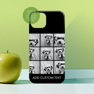 9 Fotos - Minimales Raster auf schwarzem Hintergru Case-Mate iPhone Hülle