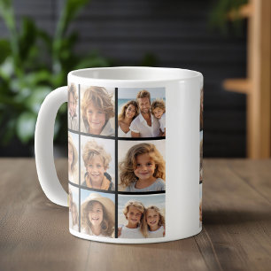9 Fotos - Minimales Raster auf schwarzem Hintergru Kaffeetasse