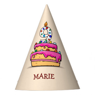 9. Geburtstag, 9. Geburtstag, auf Sweet Pink Cake Partyhütchen