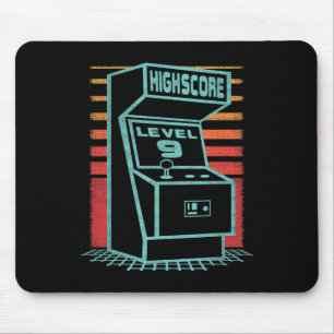 9. Geburtstag 9 Jahre alter Retro Gamer Level Up U Mousepad