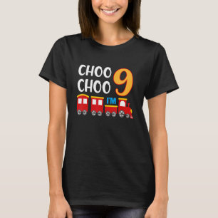 9. Geburtstag 9 Jahre alter Zug Wagenbahn Eisenbah T-Shirt