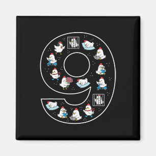 9. Geburtstag 9 Jahre altes Huhn Jungen Mädchen La Magnet