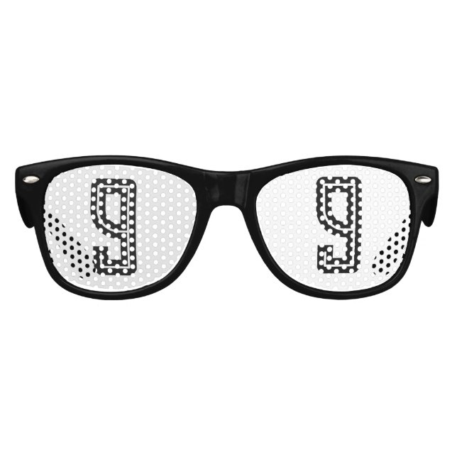 9. GEBURTSTAG 9 RETRO PARTY SUNGLASSEN PARTYBRILLE (Vorderseite)