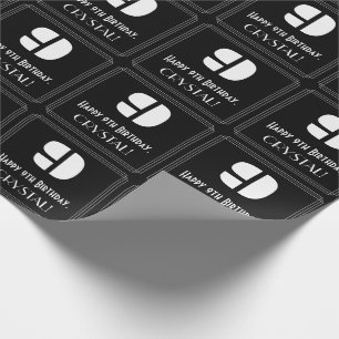 9. Geburtstag: Art Deco inspiriertes Aussehen "9" Geschenkpapier