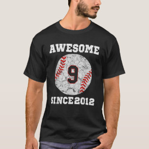 9. Geburtstag Baseball Lover Geschenk 9 Jahre alte T-Shirt