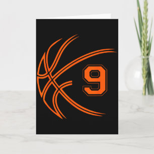 9. Geburtstag Basketball Neun 9 Jahre alte Jungen Karte