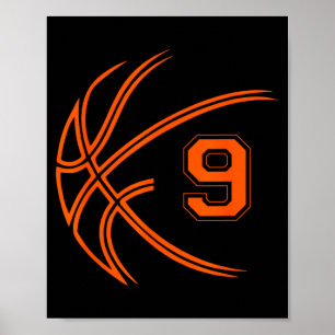 9. Geburtstag Basketball Neun 9 Jahre alte Jungen  Poster