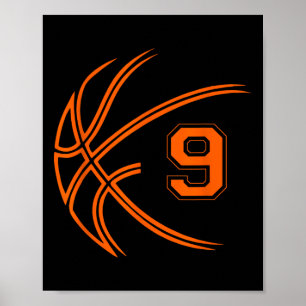 9. Geburtstag Basketball Neun 9 Jahre Jungen Kinde Poster