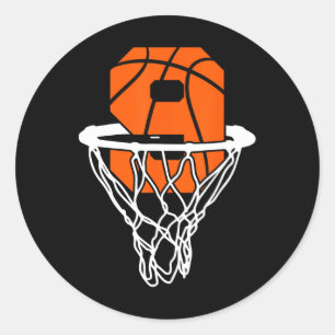 9. Geburtstag Basketball Neun 9 Jahre Jungen Kinde Runder Aufkleber