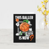 9. Geburtstag Basketball Spielspass 9 Jahre Altes Karte (Gelbe Blume)