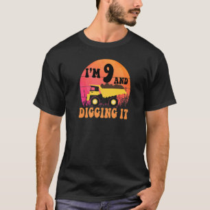 9. Geburtstag Bauwagen Kinder ich bin 9 & Diggi T-Shirt
