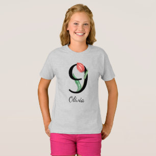 9. Geburtstag Blumen Personalized Name T-Shirt