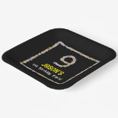 9. Geburtstag: Blumennummer, Individuelle Name, Bl Pappteller (Gewinkelt)