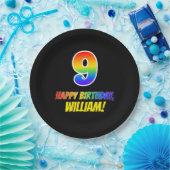9. Geburtstag: Bold, Fun, Simple, Rainbow 9 Pappteller (Party)