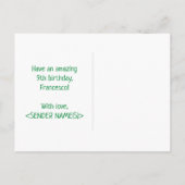 9. Geburtstag: Bold, Fun, Simple, Rainbow 9 Postkarte (Rückseite)