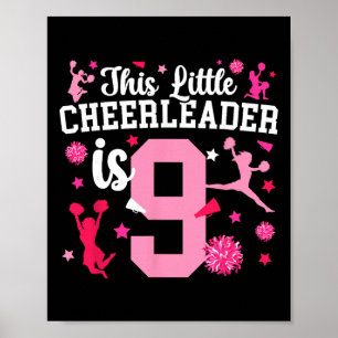 9. Geburtstag Cheer Girl Neunjährige Cheerleaderin Poster