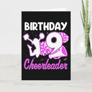 9. Geburtstag Cheerleader Mädchen 9 Jahre alt Chee Karte
