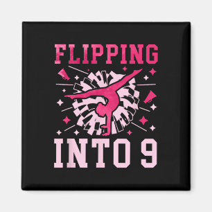 9. Geburtstag Cheerleading Mädchen Neun Jahre alt Magnet
