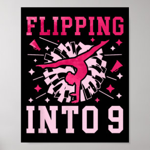 9. Geburtstag Cheerleading Mädchen Neun Jahre alt  Poster