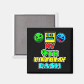 9. Geburtstag Dash Videospiel Thema Kinderparty Magnet (Vorderseite/Rückseite)