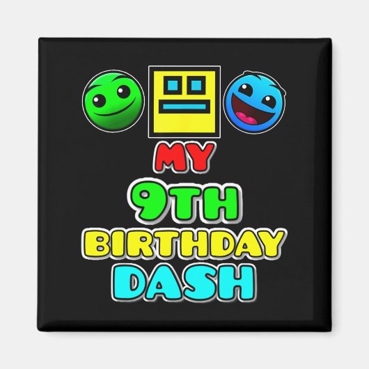 9. Geburtstag Dash Videospiel Thema Kinderparty Magnet (Vorne)